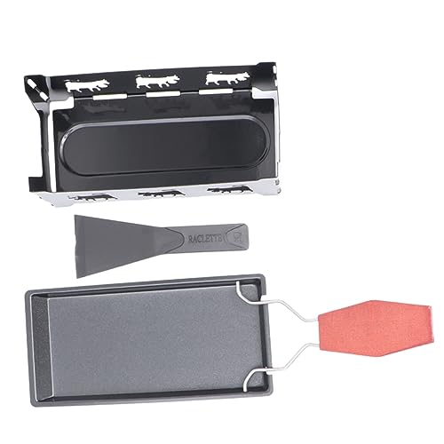 TIDTALEO 1 Satz Mini Non Stick Käsegrill Set für Camping Tragbare Backform mit Holzgriff Grillpfanne und Kleiner Spachtel für Fondue und Picknick Hohe Temperaturbeständigkeit für Gemüse von TIDTALEO