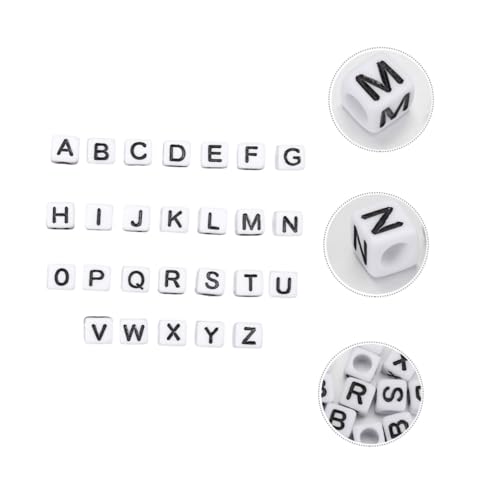TIDTALEO 100 Stück Acryl Buchstabenperlen Quadratisch DIY Schmuckperlen für Sichere Bastelperlen Alphabetische Platte Perlen für Armbänder und Ketten von TIDTALEO