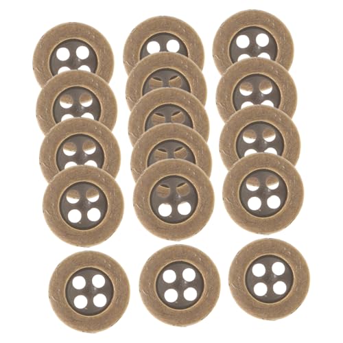 TIDTALEO 100 Stück Vierloch Kunststoffknöpfe Retro Stil Langlebige Leichte Ersatzknöpfe für Kleidung DIY Bastelknöpfe in Gold Bronze und Silber Vielseitig Verwendbar für Nähen und von TIDTALEO