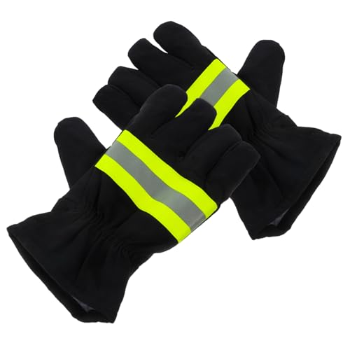 TIDTALEO 1Paar Flexible Feuerwehrhandschuhe Hitzebeständige Isolierhandschuhe Sicherheitsarbeitshandschuhe Reflektierende Rettungshandschuhe von TIDTALEO
