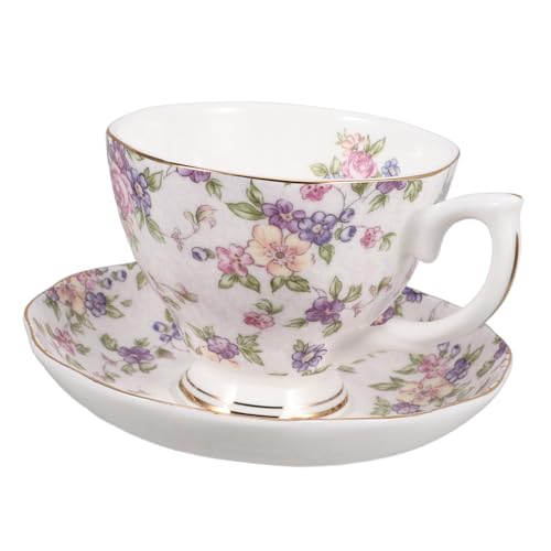 TIDTALEO 1Satz Kaffeetassen Set aus Bone China Tasse und Untertasse Design für Kaffee Tee und für Stilvolle Tischdekoration und Genussmomenten von TIDTALEO