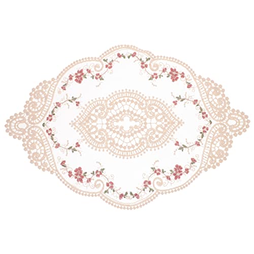 TIDTALEO 1Stück Chic Lace Tischset Bestickte Spitzenmatte für Tischdekoration Vielseitig Einsetzbar für Esstisch Bankett und Zuhause Hochwertige Mikrofaser für Langlebigkeit von TIDTALEO