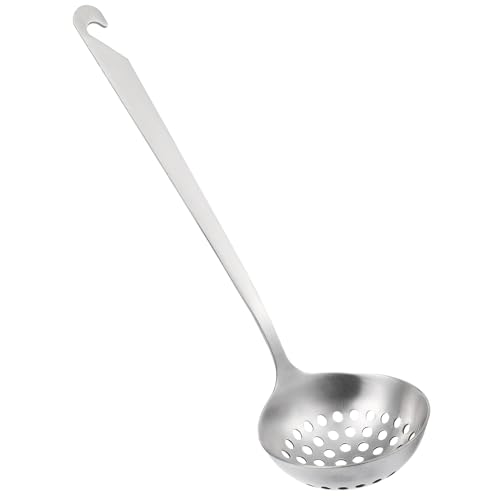 TIDTALEO 1Stück Hot Pot Löffel mit Haken Lebensmittelsicherer Abseihlöffel Ergonomischer Suppenlöffel Effektives Filtern von Öl für Zuhause und Beim Kochen von TIDTALEO