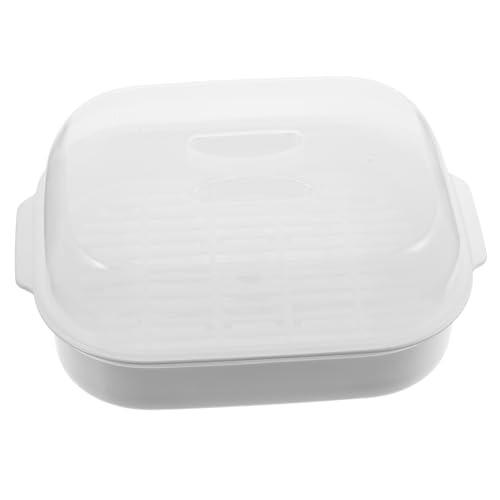 TIDTALEO 1Stück Mikrowellen Dampfgarer Dampfbox für Brötchen mit Entlüftungsöffnung aus Hochwertigem Material für Schnelles Dämpfen der Mikrowelle Weiß von TIDTALEO