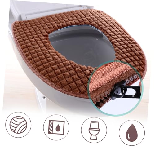 TIDTALEO 1Stück Toilettensitzbezug mit Reißverschluss Winterwärmender Weicher Toilettensitzkissen Passend für Runde Wc Sitze Pflegeleicht und Installieren Braun TIDTALEO 1Stück Toilettensitzbezug mit Reißverschluss Winterwärmender Weicher Toilettensitzkissen Passend für Runde Wc Sitze Pflegeleicht und Installieren Braun von TIDTALEO