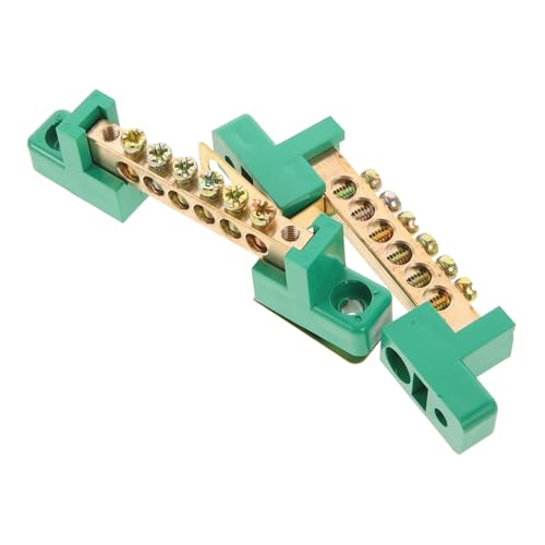 TIDTALEO 2 Stück Kupfer Sammelschiene Erdungsverteilerblock Anschlussklemmen Kit Stabile Erdungsleiste für Elektroinstallation Vielseitig Einsetzbar Einfache Montage Heavy Duty Grounding von TIDTALEO