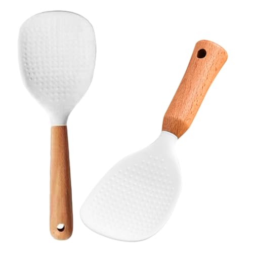 TIDTALEO 2 Stück Teiliges Reislöffel aus Holz und Lebensmittelechtem Silikon Hitzebeständig Rutschfester Griff Vielseitiger Küchenlöffel zum Servieren und Kochen Platzsparend und TIDTALEO 2 Stück Teiliges Reislöffel aus Holz und Lebensmittelechtem Silikon Hitzebeständig Rutschfester Griff Vielseitiger Küchenlöffel zum Servieren und Kochen Platzsparend und von TIDTALEO