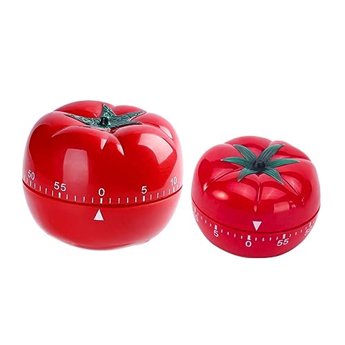 TIDTALEO 2 Stück Tomaten-Timer Back-Timer Magnetisch Küchentimer Koch-Timer Uhr Grill-Dekoration Elektrisches Werkzeug Power-Rotationswerkzeuge Manueller Mechanischer Timer von TIDTALEO