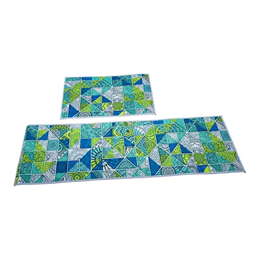 TIDTALEO 2 Stück nordische Willkommensmatte küche Teppich kücheteppiche wohnungsdeko fußmattte fussmattte Multifunktions-Fußmatte für den Innenbereich rutschfeste Bodenmatte Polyester Green von TIDTALEO