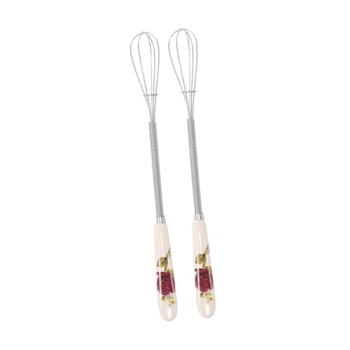 TIDTALEO 2 Stücke Schneebesen Sahne Schaum Handheld Kleine Kochen Milch Beater Backen Multifunktions Rührer Griff Gekröpft Dash Küche Für Edelstahl von TIDTALEO