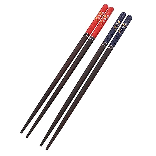 TIDTALEO 2Paare Japanische Holz Essstäbchen im Retro Design Wiederverwendbar und Robust für Sushi und Tempura Geschenkset von TIDTALEO
