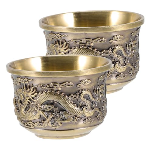 TIDTALEO Vintage Teetasse aus Zinklegierung 2 Stück Retro Teegeschirr für Chinesische Teezeremonie Robust und Bruchsicher Stilvolles Design für Haushalt TIDTALEO Vintage Teetasse aus Zinklegierung 2 Stück Retro Teegeschirr für Chinesische Teezeremonie Robust und Bruchsicher Stilvolles Design für Haushalt von TIDTALEO