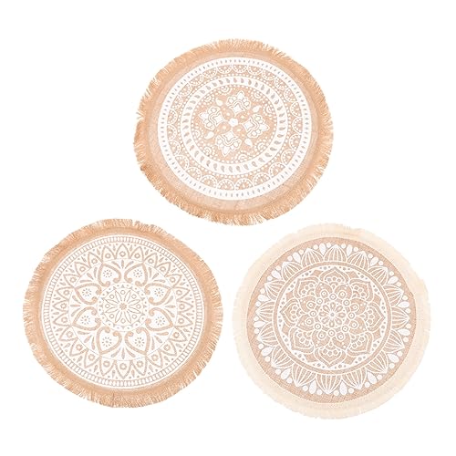 TIDTALEO 3 Stück Teiliges Mandala Tischset aus Jute mit Quasten Hitzebeständige Waschbare Tischmatten für Esszimmerdekoration und Besondere Anlässe TIDTALEO 3 Stück Teiliges Mandala Tischset aus Jute mit Quasten Hitzebeständige Waschbare Tischmatten für Esszimmerdekoration und Besondere Anlässe von TIDTALEO
