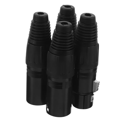 TIDTALEO 4 Stück Audio Xlr F Stecker Line Pin Adapter Xlr M Schwarz Adapterstecker & Amp; Symmetrische Stecker Instrumentenersatz Verbindungsteile Enden Und von TIDTALEO
