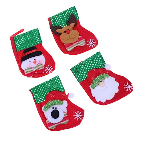 TIDTALEO 4 Stück Socken für Kinder Rentier-Weihnachtsstrümpfe weihnachtssocken das Geschenk Weihnachtssto Dekor socken Weihnachten hängende Geschenksocke klein von TIDTALEO