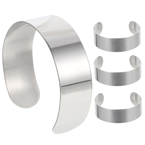 TIDTALEO 4 Stück Teiliges Edelstahl Armreif Innenkern Edelstahl Blanko Armbandrohlinge zum Gravieren für DIY Schmuckherstellung Langlebig Flexibel Praktische Armreifenbasis TIDTALEO 4 Stück Teiliges Edelstahl Armreif Innenkern Edelstahl Blanko Armbandrohlinge zum Gravieren für DIY Schmuckherstellung Langlebig Flexibel Praktische Armreifenbasis von TIDTALEO