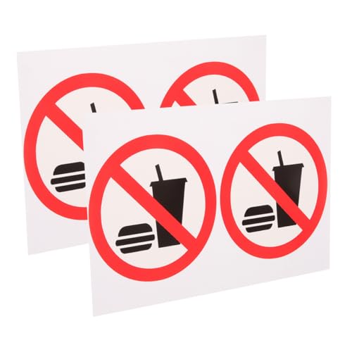 TIDTALEO 4 Stück Teiliges No Food Drink Allowed Sticker Set PVC Selbstklebend Robust für Fenster Tür Büro Gewerbe Innen Außen Verbot Essens und Trinkverbot Aufkleber TIDTALEO 4 Stück Teiliges No Food Drink Allowed Sticker Set PVC Selbstklebend Robust für Fenster Tür Büro Gewerbe Innen Außen Verbot Essens und Trinkverbot Aufkleber von TIDTALEO