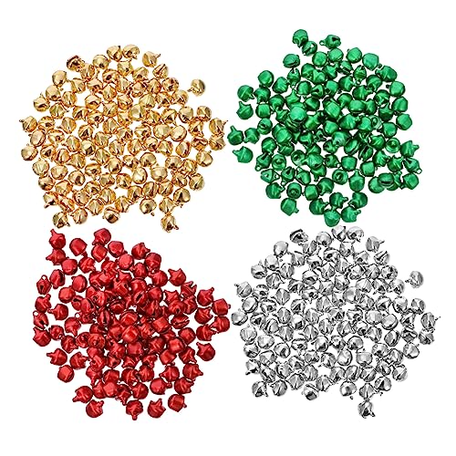 TIDTALEO 400 Stück Bunte Metallglocken Selbstgemacht Bastelglocken für Dekoration Weihnachtsbaum Charme Kleiner Glöckchen von TIDTALEO