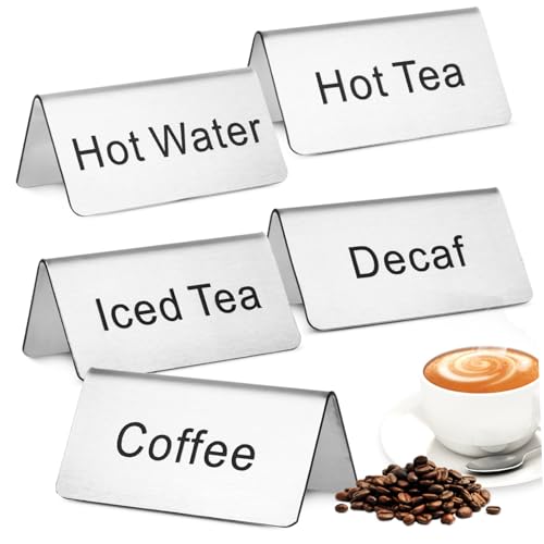 TIDTALEO Tischaufsteller für Kaffee und Tee 5 Stück Getränke Display Schild Widerstandsfähig Elegant Einfach zu Reinigen für Restaurants und Cafés von TIDTALEO