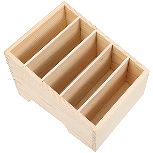 TIDTALEO 5Gitter Holz Desktop Aufbewahrungsbox mit Fächern Multifunktionale Handyhalterung für Büro Schule und Klassenzimmer und Langlebig für und Kleine Gegenstände von TIDTALEO