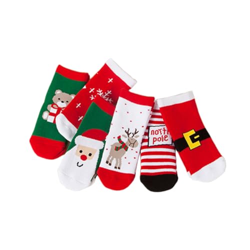 TIDTALEO 6 Paar modische Bequeme Socken Herbst und Winter Babysocken lustige Socke weihnachtssocken Festival-Socken für Kleinkinder Herbst-Winter-Strümpfe Weihnachten Kindersocken von TIDTALEO