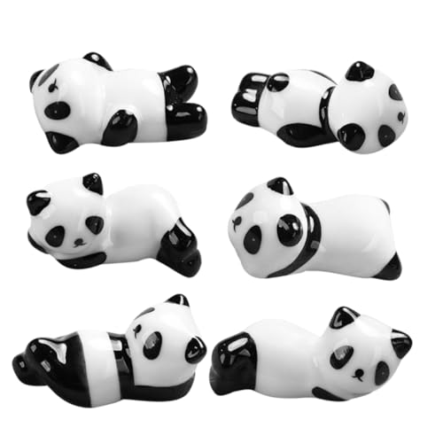 TIDTALEO 6 Stück Panda Essstäbchenablage Essstäbchenhalter Wiederverwendbare Essstäbchen Löffelablage Utensilien Caddy Essstäbchenhalter Panda Essstäbchen Schreibtisch von TIDTALEO
