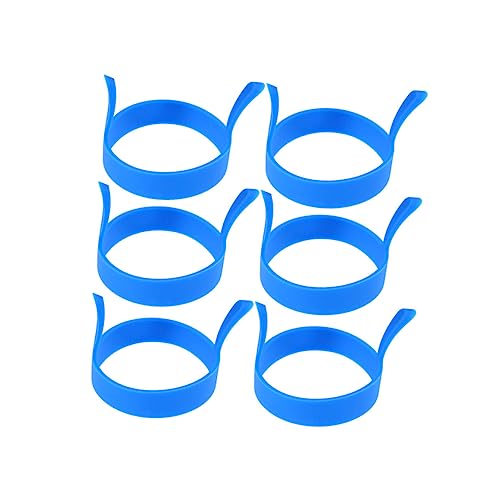 TIDTALEO 6 Stück Teiliges Runde Silikon Ei Formen Antihaft Spiegelei Omelette Moulds Hitzebeständig Flexibel mit Griffen für Pfanne und Heißluftfritteuse Geeignet Farben Zufällige Farbe von TIDTALEO