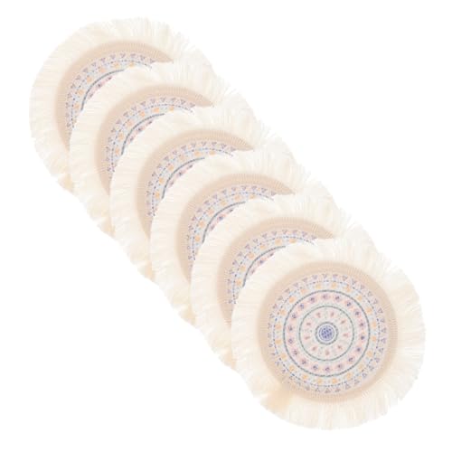TIDTALEO 6 Stück Tischset Süß Boho-tischset Untersetzer Für Esstisch Platzierungsmatten Tischmatte Baumwoll -Taschen Tischsets Aus Stoff Boho-untersetzer Polyester Baumwolle von TIDTALEO
