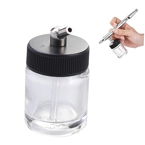 TIDTALEO Airbrush Flasche mit Deckeladapter Nachfüllbar Kompatibel mit Master Badger Siphon Airbrush Modellen Langlebiges Farbbehälter für Präzises Sprühverfahren von TIDTALEO