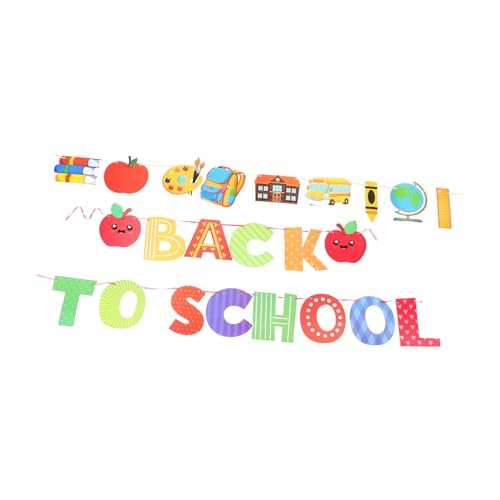 TIDTALEO Back To School Banner Set mit Papier Äpfeln und Buch Bunte Schulanfangs Dekoration für Klassenzimmer Leichtes Wiederverwendbares Party Banner mit Aufhängeschnur Einfache Montage von TIDTALEO