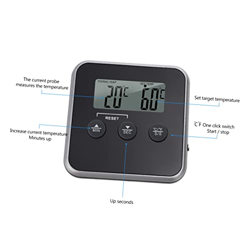 TIDTALEO Bbq Thermometer mit Magnet Großem LCD Display Einstellbarer Temperatur und Timerfunktion Vielseitig Platzierbar mit Ständer und Aufhängung Geeignet für Grill und Picknickzubehör TIDTALEO Bbq Thermometer mit Magnet Großem LCD Display Einstellbarer Temperatur und Timerfunktion Vielseitig Platzierbar mit Ständer und Aufhängung Geeignet für Grill und Picknickzubehör von TIDTALEO