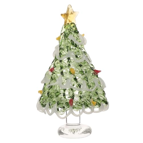 TIDTALEO Christbaumschmuck Party Dekorationen Ornamente Drinnen Mini Kleiner Weihnachtsbaum Kristall-Weihnachtsbaum Desktop-Weihnachtsbaum Weihnachtsbaum Figur Green Glas von TIDTALEO