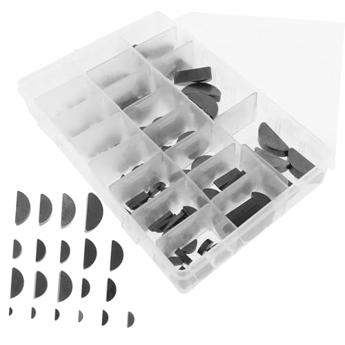 TIDTALEO Crescent Key Set Keyway Assortment Semicircle Bond Key Hardware Shape Semicircle Key Woodruff Key Assortment Kit Keyway Stock Sortiment Carbon Steel Silver von TIDTALEO