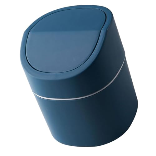 TIDTALEO Desktop-Mülleimer Tischabfalleimer mini trash can Mini-Abfallkorb Mülleimer mit Deckel Mülleimer für die Küche Tisch-Mülleimer Moderner Schreibtisch-Abfallbehälter pp-Material Blue von TIDTALEO
