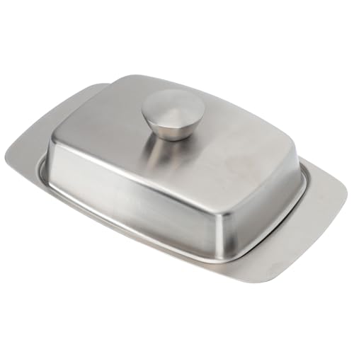 TIDTALEO Edelstahl Butterplatte mit Deckel Einfache Rindertalg Schale Kleine Butterdose Luftdichter Aufbewahrungsbehälter für Butter Käse und Snacks Langlebig und Lebensmittelecht TIDTALEO Edelstahl Butterplatte mit Deckel Einfache Rindertalg Schale Kleine Butterdose Luftdichter Aufbewahrungsbehälter für Butter Käse und Snacks Langlebig und Lebensmittelecht von TIDTALEO