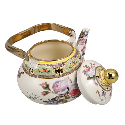 TIDTALEO Emaille Teekessel im Vintage Stil Dekorative für Teepartys und Familientreffen Eleganter Wasserkochtopf mit Retro Design für Tee Kaffee und Milchtee TIDTALEO Emaille Teekessel im Vintage Stil Dekorative für Teepartys und Familientreffen Eleganter Wasserkochtopf mit Retro Design für Tee Kaffee und Milchtee von TIDTALEO