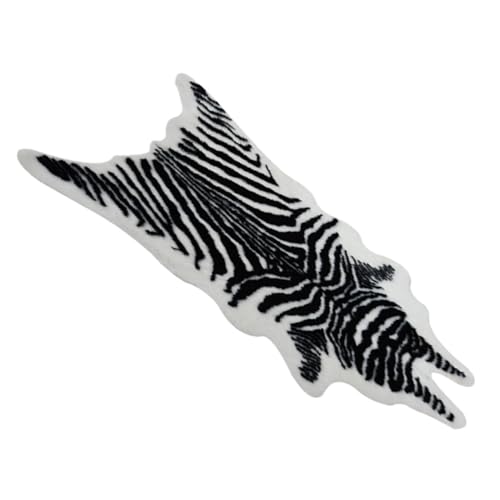 TIDTALEO Flauschiger Zebra Muster Teppich Weicher Rutschfester Wohnzimmer und Schlafzimmer Bodenmatte Strapazierfähiger Waschbarer Bereichsteppich für Eingänge und Küchen von TIDTALEO