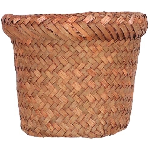 TIDTALEO Geflochtener Verschleißfester Abfalleimer aus Weidenmaterial Kompakter Vielseitiger Haushaltsmülleimer für Wohnzimmer Küche Kinderzimmer und Büro Praktischer Aufbewahrungskorb von TIDTALEO