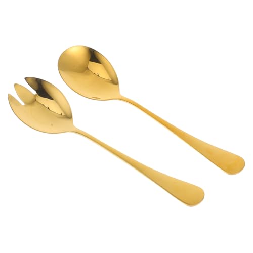 TIDTALEO Goldfarbenes Salatbesteck aus Rostfreiem Edelstahl Teilig mit Ergonomischem Salatgabel und Dessertlöffel für Bequemes Servieren und Stilvolles Anrichten bei Zuhause Party und TIDTALEO Goldfarbenes Salatbesteck aus Rostfreiem Edelstahl Teilig mit Ergonomischem Salatgabel und Dessertlöffel für Bequemes Servieren und Stilvolles Anrichten bei Zuhause Party und von TIDTALEO