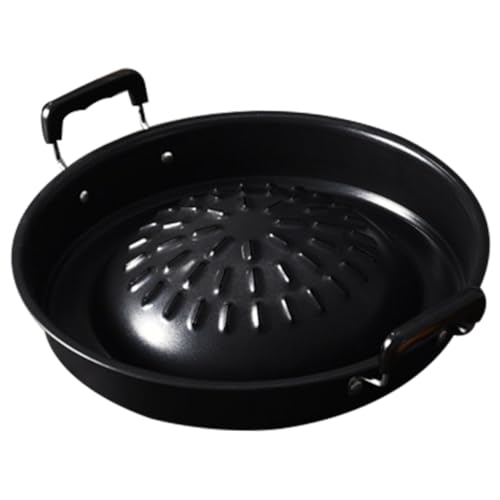 TIDTALEO Grillpfanne für Bbq Camping Runde Holzkohlegrillplatte Professionelles Outdoor Kochgeschirr für Grillpartys und Buffets Leicht zu Reinigen Praktische von TIDTALEO
