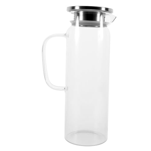 TIDTALEO Hochwertiger Kaltwasserkrug aus Borosilikatglas Eleganter Glaskrug mit Deckel für Wasser Saft und Tee für Zuhause Büro und Veranstaltungen Leicht Tragbar TIDTALEO Hochwertiger Kaltwasserkrug aus Borosilikatglas Eleganter Glaskrug mit Deckel für Wasser Saft und Tee für Zuhause Büro und Veranstaltungen Leicht Tragbar von TIDTALEO