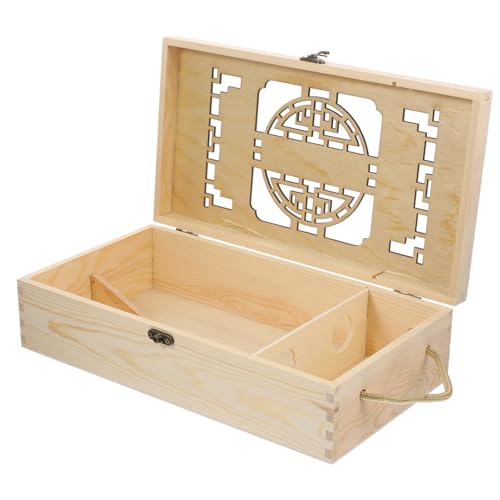 TIDTALEO Hollow Wooden Wine Bottle Storage Box für Flaschen Geschenkverpackung aus Hochwertigem Holz für Weinliebhaber Dekoratives Element für Zuhause von TIDTALEO