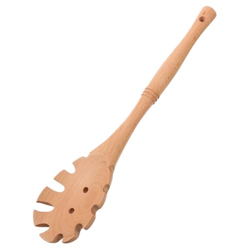 TIDTALEO Holz Nudellöffel Multifunktionale Spaghetti Server Kelle aus Buchenholz mit Nudel Filter für Küche Spülmaschinengeeignet und Ergonomisch Gestaltet von TIDTALEO