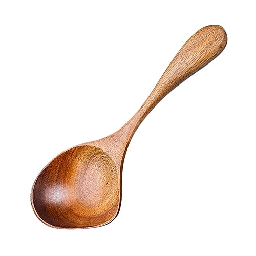 TIDTALEO Holz Suppenkelle mit Ausgießer Traditionelles Design Ergonomisch für Küchen und Servieren von Saucen Umweltfreundliches Material Sicher für Familie von TIDTALEO