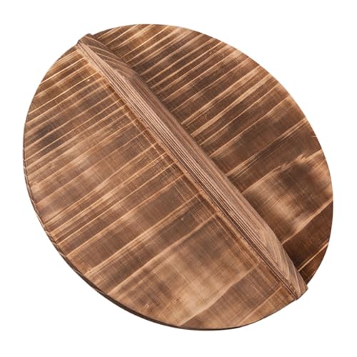 TIDTALEO Holz Wok Deckel Rustikale Topfabdeckung aus Hochwertigem Leicht und Praktisch für Sicheres Kochen ohne Spritzer für Haushalt und Küche von TIDTALEO