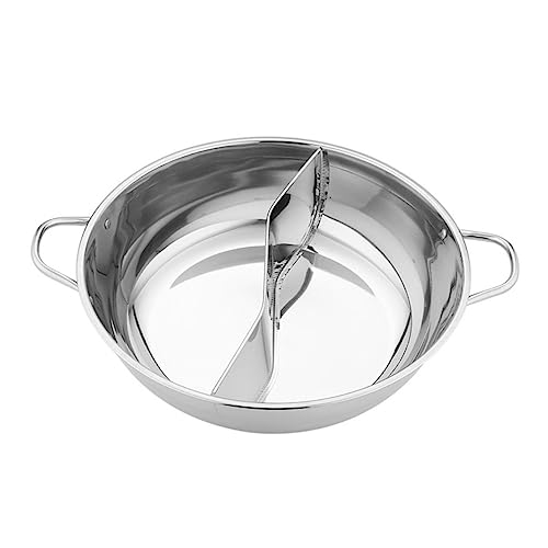 TIDTALEO Hot Pot mit Trennwand Geteilter Hot Pot Kocher für Induktionsherd Robustes Küchengeschirr Suppentopf für Zwei Geschmacksrichtungen Gerichte TIDTALEO Hot Pot mit Trennwand Geteilter Hot Pot Kocher für Induktionsherd Robustes Küchengeschirr Suppentopf für Zwei Geschmacksrichtungen Gerichte von TIDTALEO