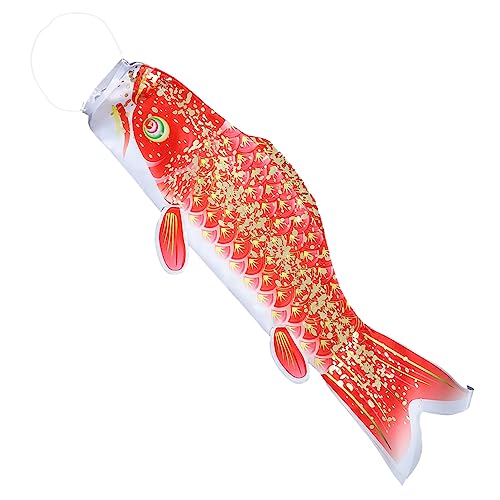 TIDTALEO Japanischer Karpfen Windsack Koi Flagge Gold Rot Gartendeko Hängend Draußen Fischmotiv Wind Sock Outdoor Dekoration Wohnkultur von TIDTALEO