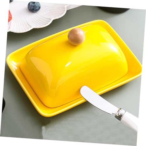 TIDTALEO Keramik Butterdose mit Deckel Butter Aufbewahrungsschale für Küche Vielseitig Verwendbar Praktische Butterhalter mit Glatter Oberfläche und Einfacher Geeignet für Butter Käse und von TIDTALEO