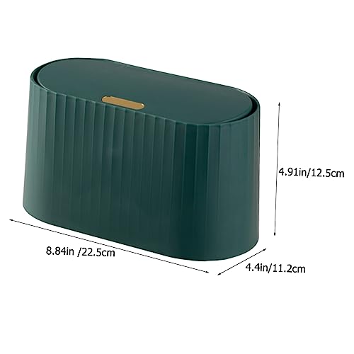 TIDTALEO Kleiner Desktop Abfallbehälter mit Druckdeckel Multifunktionaler Aufbewahrungsbehälter für Schreibtisch Stilvoller Mülleimer Petrol für Büro und Zuhause TIDTALEO Kleiner Desktop Abfallbehälter mit Druckdeckel Multifunktionaler Aufbewahrungsbehälter für Schreibtisch Stilvoller Mülleimer Petrol für Büro und Zuhause von TIDTALEO