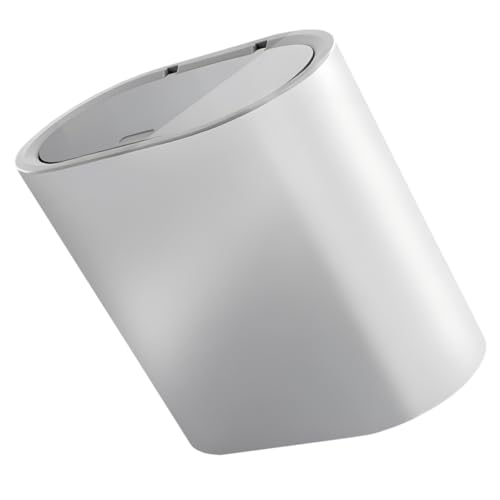 TIDTALEO Lidded Press Type Abfallbehälter Großer Mülleimer für Badezimmer Küche und Schlafzimmer Tragbarer Schmaler Müllkorb Weiß Design Material Platzsparend von TIDTALEO